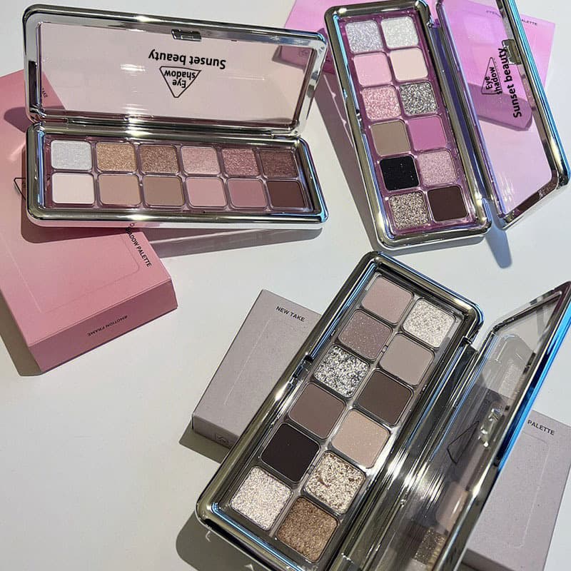 Sunsetbeauty Mood Frame Twelve-Color Eyeshadow Palette Milk Tea Apricot Pink Earth Tone Low Saturation Eyeshadow Palette