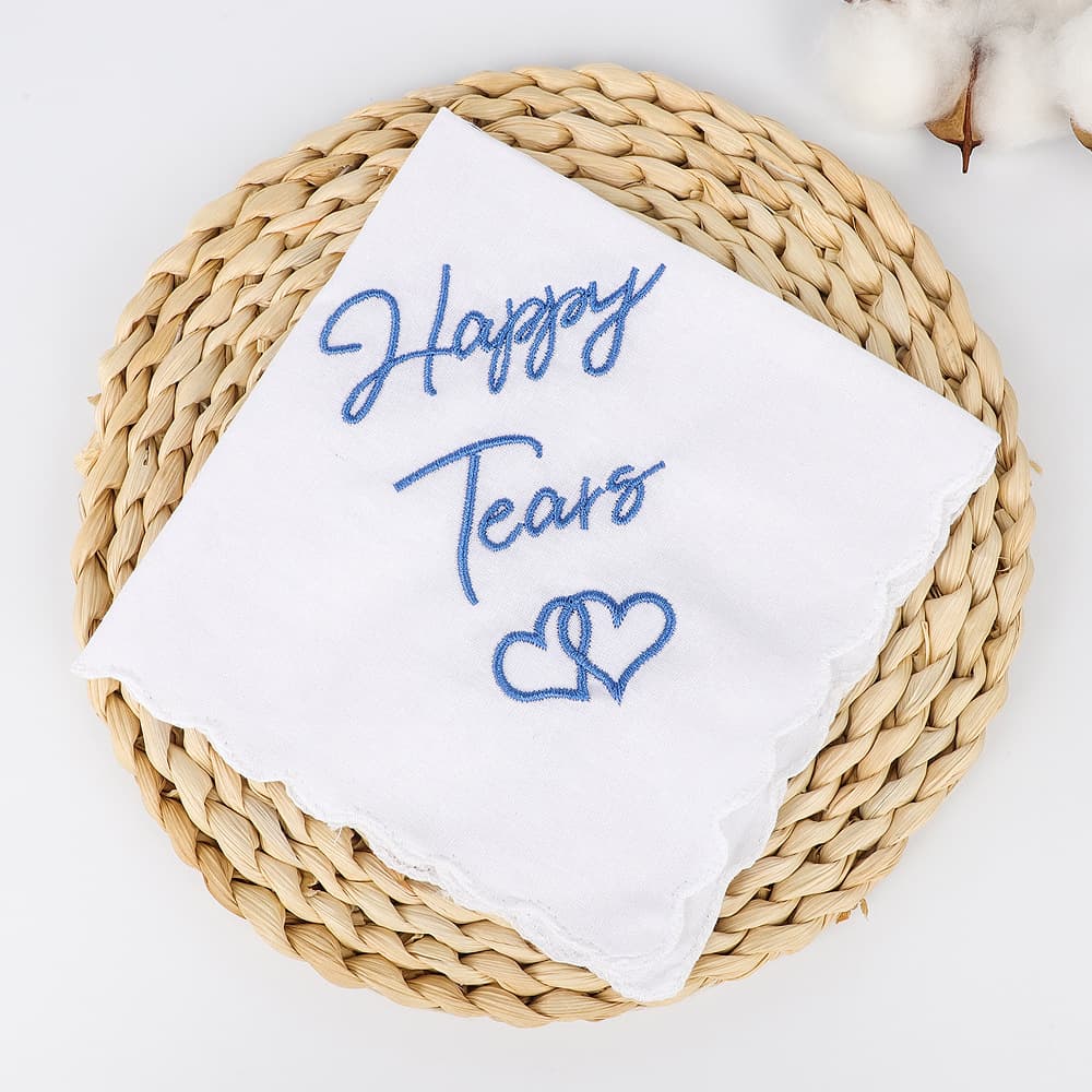 Amazon TEMU New 30*30cm Scalloped Edge High-Density Embroidered Wedding Handkerchiefs and Small Square Scarves