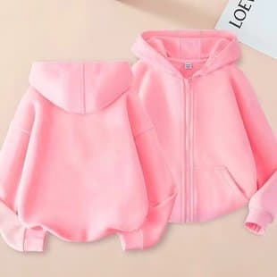 Boys Girls Spring Autumn Thin Cardigan Fashion Hoodie Youth Solid Casual Outerwear Zip Up Hoodie Trendy
