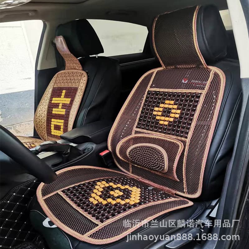 New Summer Style Wooden Bead Car Seat Cushion with Massage and Breathable Mesh.