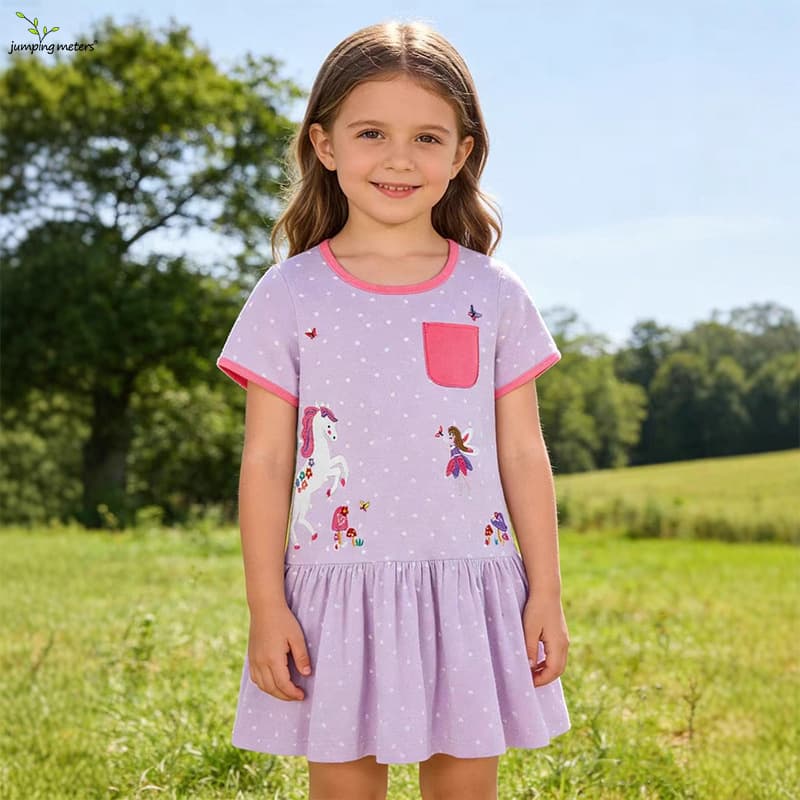 2026 Girls' Skirts Spring and Summer Stylish Girls' Cute Embroidered Dresses European and American British Style Girls' Dresses