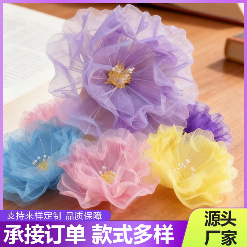 Artificial Peony Gauze Flower Photo Prop, Popular Artificial Peony Gauze Flower for Wedding Decoration, Shopping Mall Scene, Handmade Flower