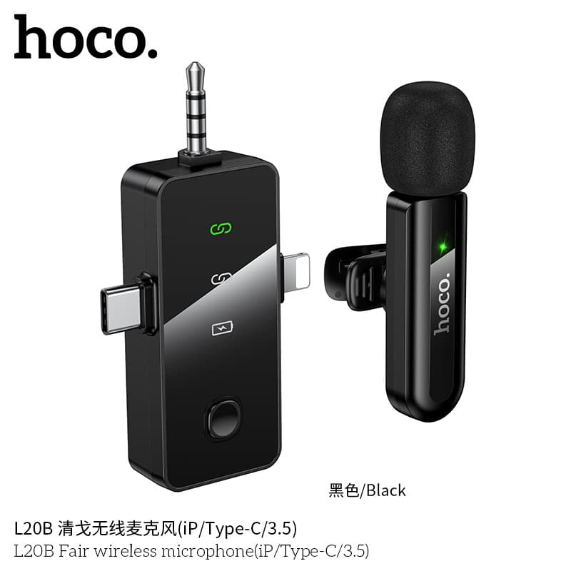 HOCO L20B Qingge Wireless Microphone (iP/Type-C/3.5)