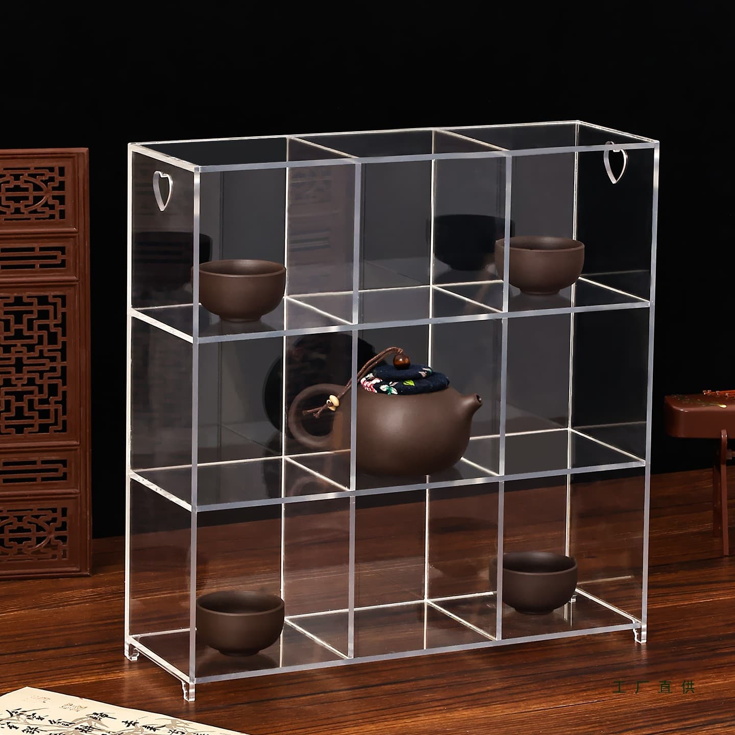 Acrylic tea set shelf, antique display shelf, small tea table, tea cabinet, tea table, tea rack, tea and teacup holder.
