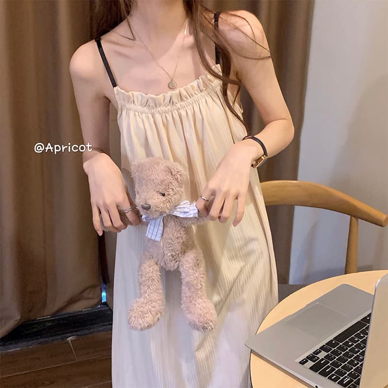 New Korean Camisole Nightgown Women Summer Princess Pure Desire Wearable Outdoors Ladies Summer Pajamas Homewear