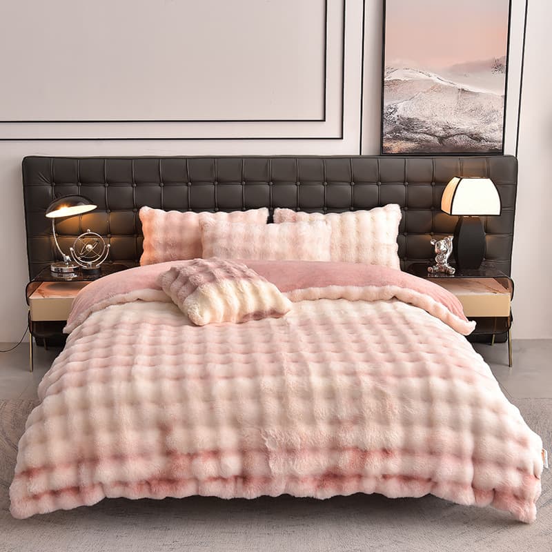 Cross-border Winter Grade A Baby-safe Milk Fleece Bedsheet Set with Otter Rabbit Fleece Four-Piece Set Nantong Home Textile Wholesale