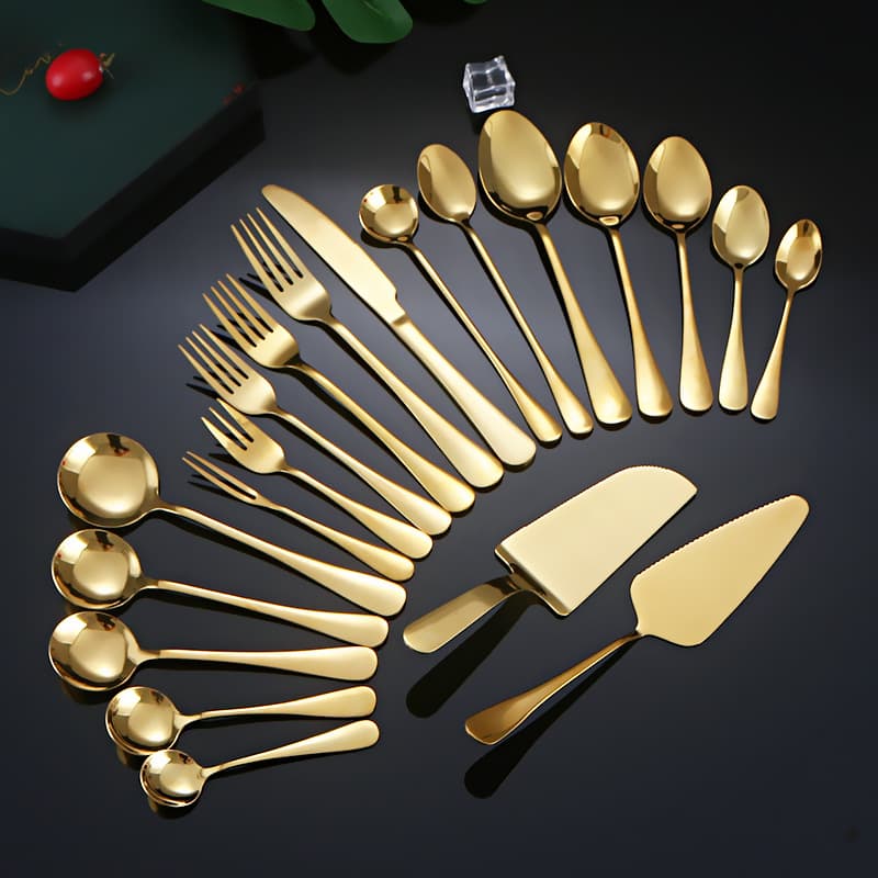 Wholesale cross-border 1010 stainless steel cutlery knife, fork, and spoon series, hotel and household thickened spoons, forks, public cutlery