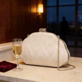 Cross-border Textured Shell Bag, French Light Luxury Evening Bag, Niche Design Party Clutch, Textured Chain Shoulder Bag