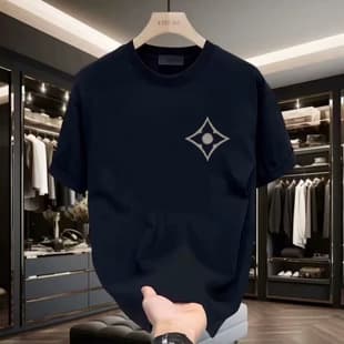 2025 Summer New Street Brand Heavyweight Men's Short Sleeve White Round Neck Versatile Casual High-End Half Sleeve T-Shirt