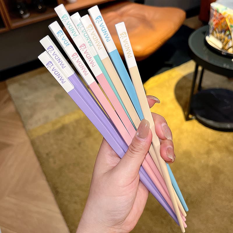 2025 New Arrival Single Chopstick Girl Heart High Appearance Alloy Chopsticks Cartoon Panda Chopsticks Home Chopsticks
