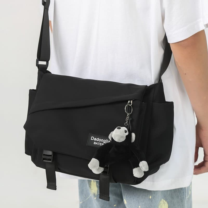 Lightning Warehouse Men's Crossbody Bag Japanese Style Utility Messenger Bag Casual Ins Large Capacity Men's Bag Trendy Single Shoulder Bag
