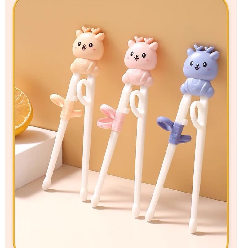 Children's Training Chopsticks with Thumb Guide Ring, Ages 2-6, Beginner Practice for Toddlers, Kids' Utensils