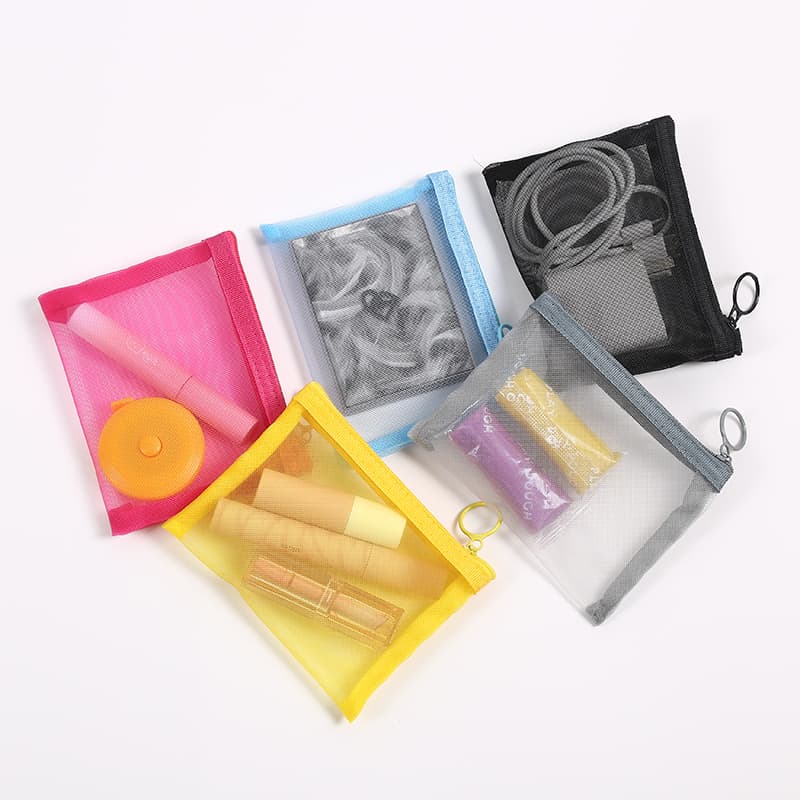 Amazon mesh bag cosmetic bag pencil bag stationery bag information mesh bag data cable zipper B8 mini storage bag