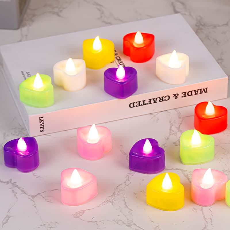 LED Electronic Candle Light Heart-Shaped Candle Christmas Supplies Proposal Birthday Candle Wedding Decoration Light Confession Candle