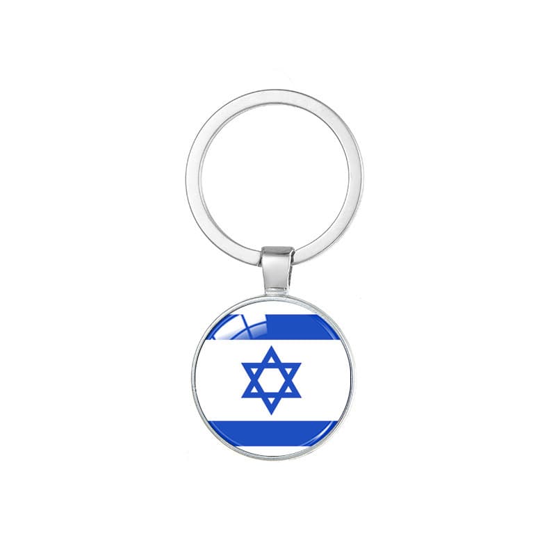 Cross-border Amazon Middle Eastern country flags Qatar Israel Palestine flag pendant keychain chain