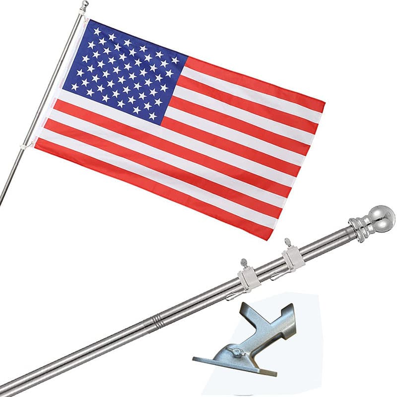 Outdoor 6ft 1.8m Anti-wrap Free Rotation Flagpole 5-section Stainless Steel Flagpole For Advertising Media