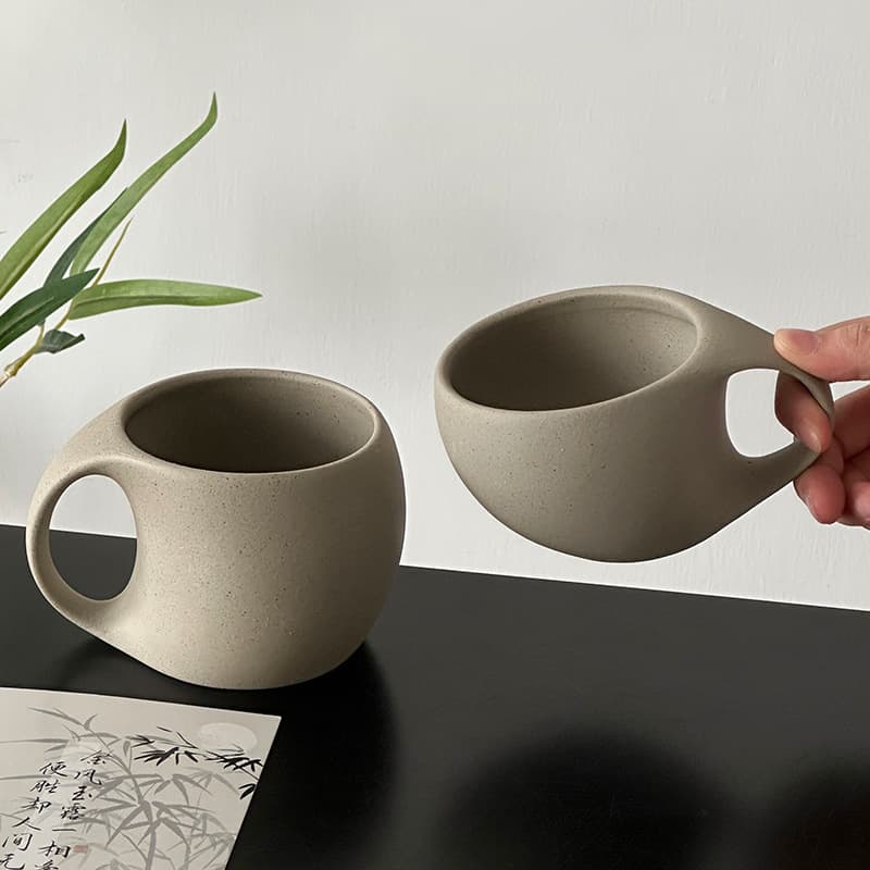 Ceramic coffee cup and saucer set retro latte American coffee cup home afternoon tea cup saucer spoon flower tea cup