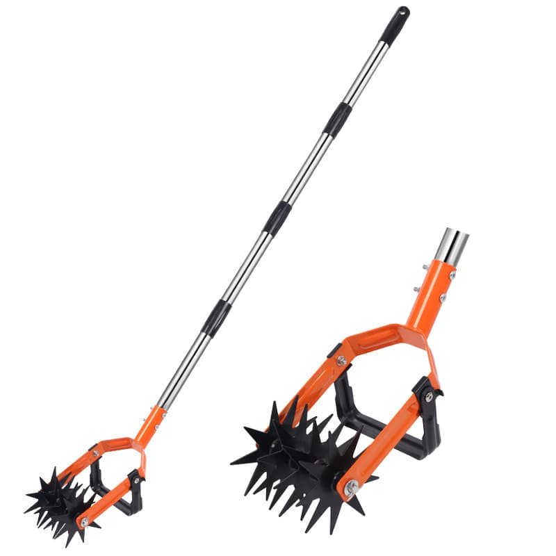 Rotary Tiller Rotating Cultivation Two-in-One Tool Soil Cultivator Weeding Loosening Turning Garden Tool