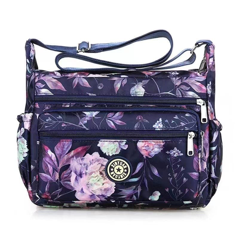 New Women's Oxford Shoulder Crossbody Bag, Large Capacity Casual Bag for Middle-aged and Elderly Women, Floral Fabric