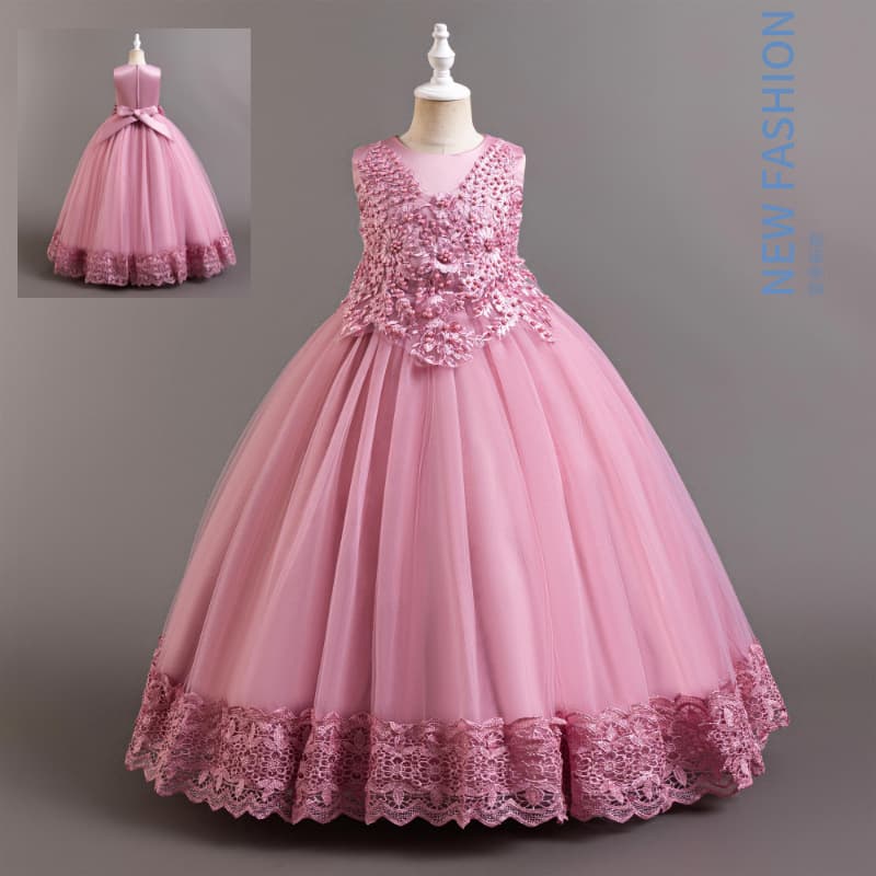Summer Children's Evening Gown High-End Long Girl Princess Dress Summer Little Girl Birthday Dress June 1st Host Dress