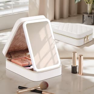 Qihui Cosmetic Bag with Mirror, Tote Bag Inner Liner, 2025 New Style High-End Commuter Portable Touch-Up Makeup Storage Box, Small
