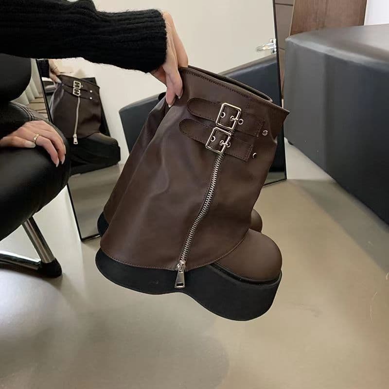 Thick-soled Long Boots Women 2025 Spring Summer New Style Over-the-knee Boots Short Height Soft Leather Shaft Boots Soft Sole Riding Boots
