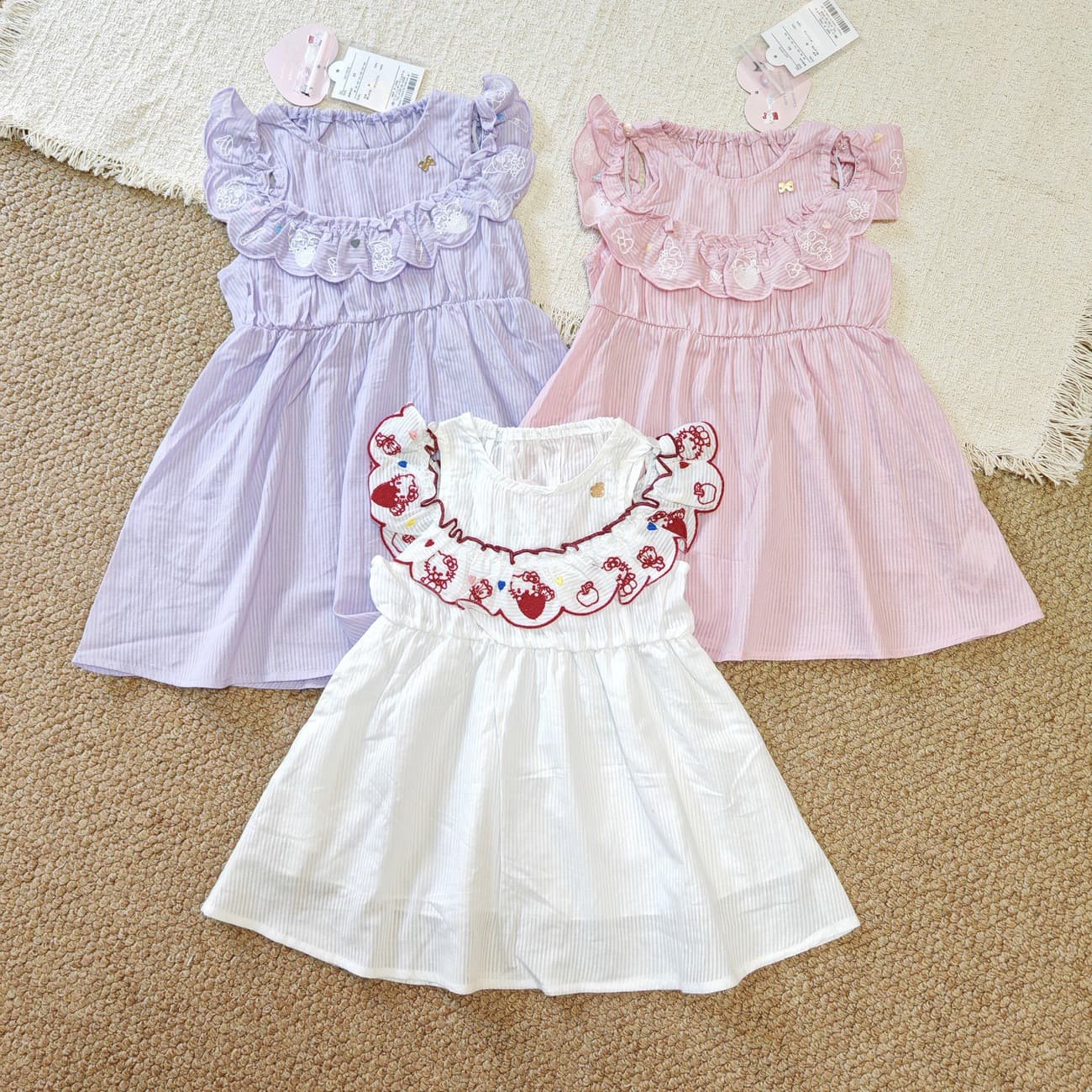 Sweet and Lovely Dress for 1-Year-Old Baby Girl, Little Flutter Sleeve Embroidered Dress, Summer Fashionable Outfit