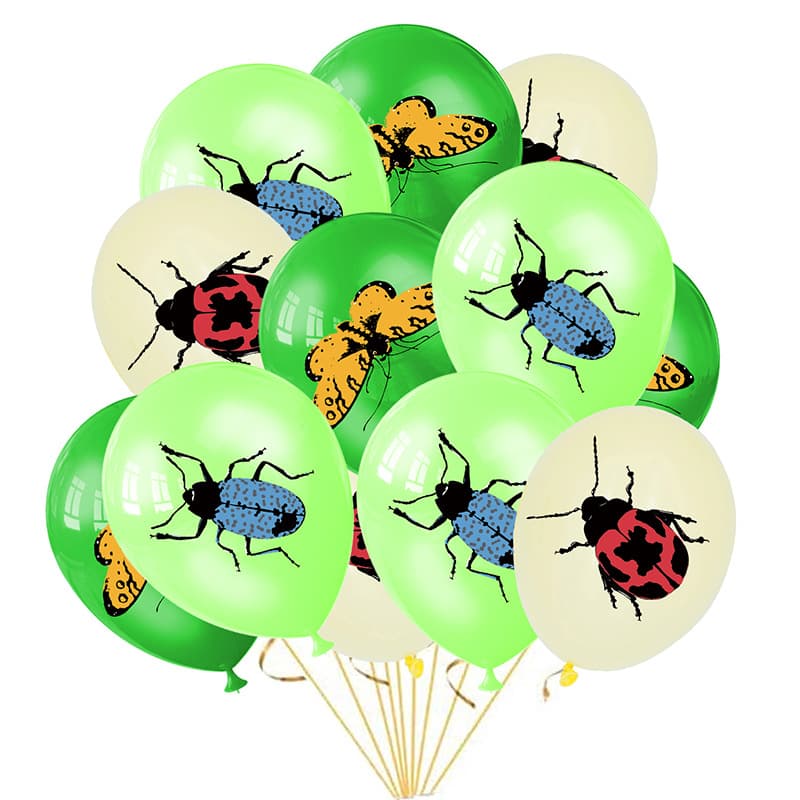 Insect theme party decoration venue supplies ladybug butterfly 12-inch latex balloon party supplies set