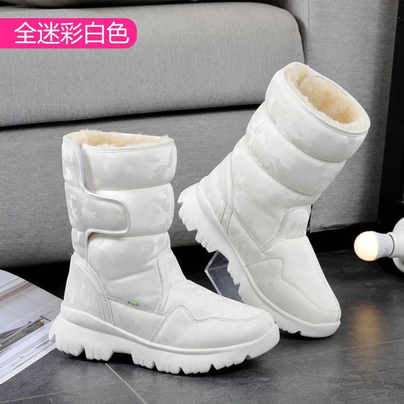 Northeast Extreme Cold Snow Boots for Men Fleece-Lined Thickened Winter Waterproof Anti-Slip Outdoor Big Cotton Shoes Men's Fur-Lined Boots