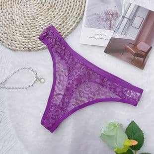 Summer Ultra-Thin Sexy Leopard Lace Women's Thong Ultra-Thin Panties Triangle Panties Comfortable Lifting Non-Binding