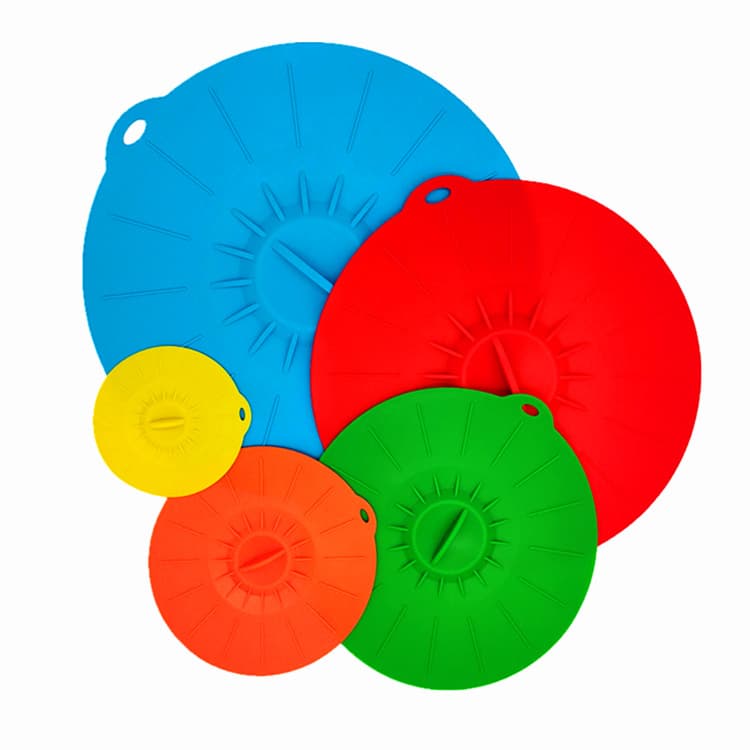 Food-grade multi-purpose food sealing lid, cup and bowl lid, refrigerator dustproof, microwave splashproof, five-piece silicone food preservation lid set