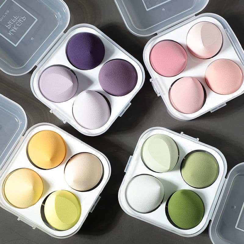 Cross-border Boxed Powder Puff Cushion Makeup Sponge Set for Wet and Dry Use, Professional Cosmetic Sponge Tool Kit