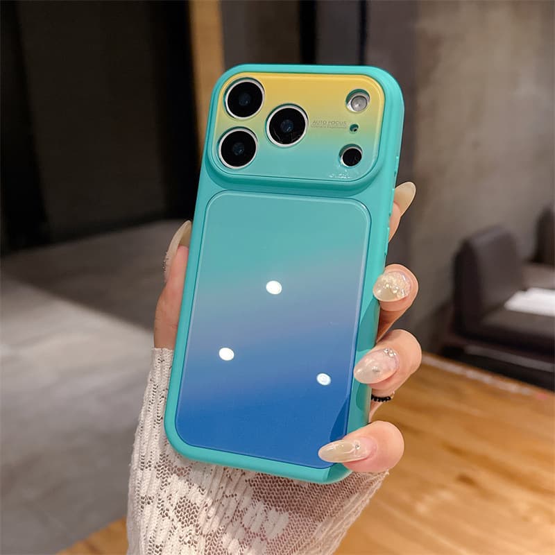 Change 17 large windows in seconds, suitable for iPhone17promax mobile phone case Apple 16p gradient glass 15P skin feel 14