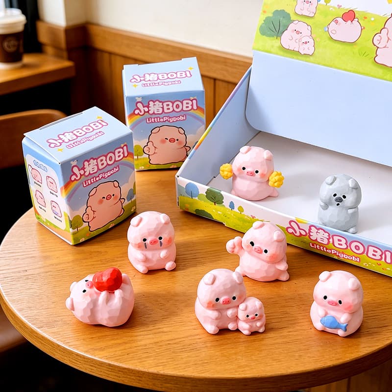 New Little Pig BOB Blind Box Cute Pink Pig Doll Children's Pretend Play Desktop Ornament Gift