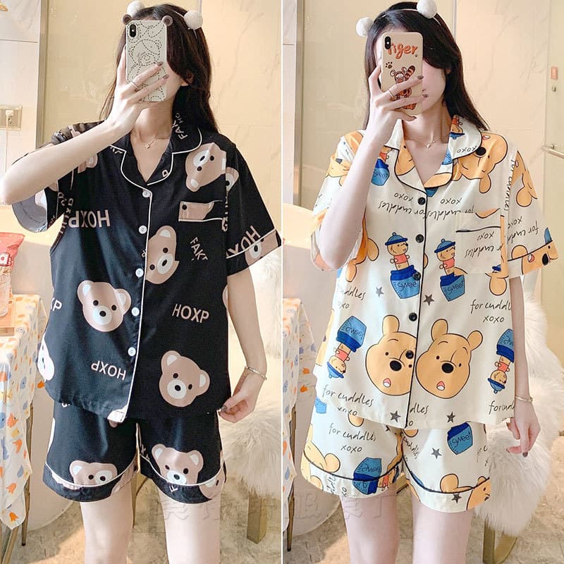 Summer Thin Maternity Pajamas Cotton Postpartum Nursing Top Set Plus Size Maternity Sleepwear Breastfeeding Outing