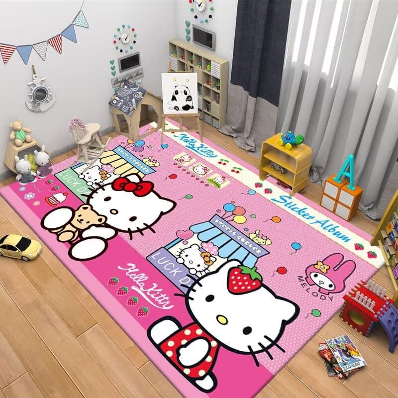 3D cartoon floor mat decoration children's room bedroom living room balcony cooling bay window mat cute kitty carpet