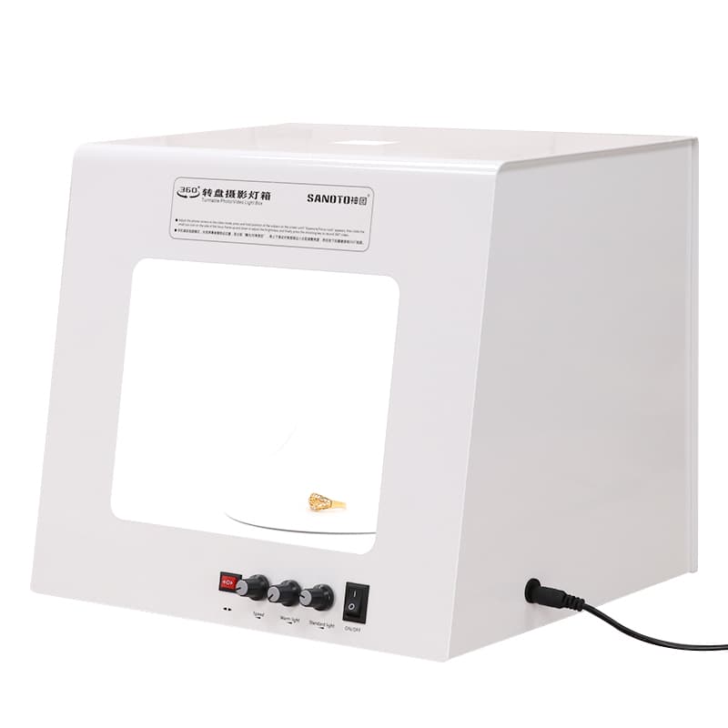 Shentu Jewelry Photography Box Studio Electric Turntable Gold and Silver Jewelry Photo Light Box Small Still Life Shooting Table