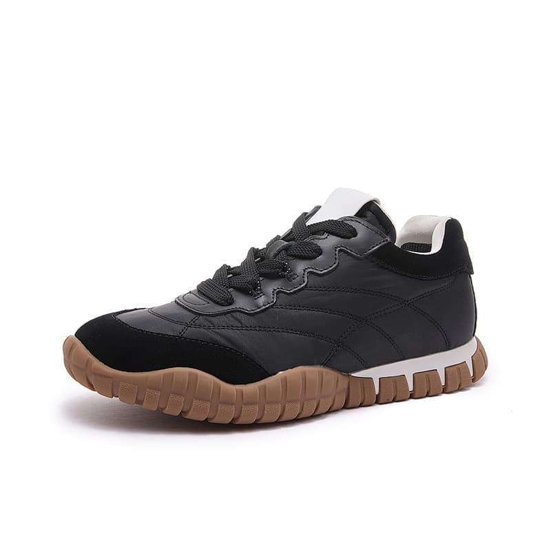 Miu-style Brand 2025 Spring New Retro Genuine Leather German Training Shoes for Women, Comfortable and Versatile Casual Agassi Shoes