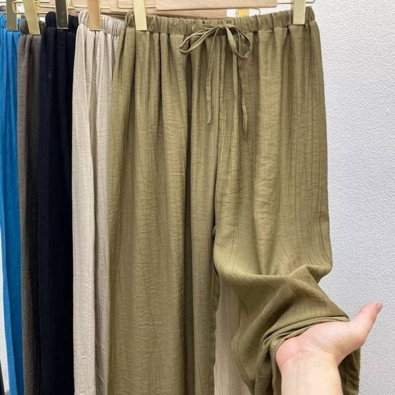 Plus Size 300lb Loose Thin Ice Silk Wide Leg Pants for Men and Women Summer Draped Casual Flowing Cool Pants 2