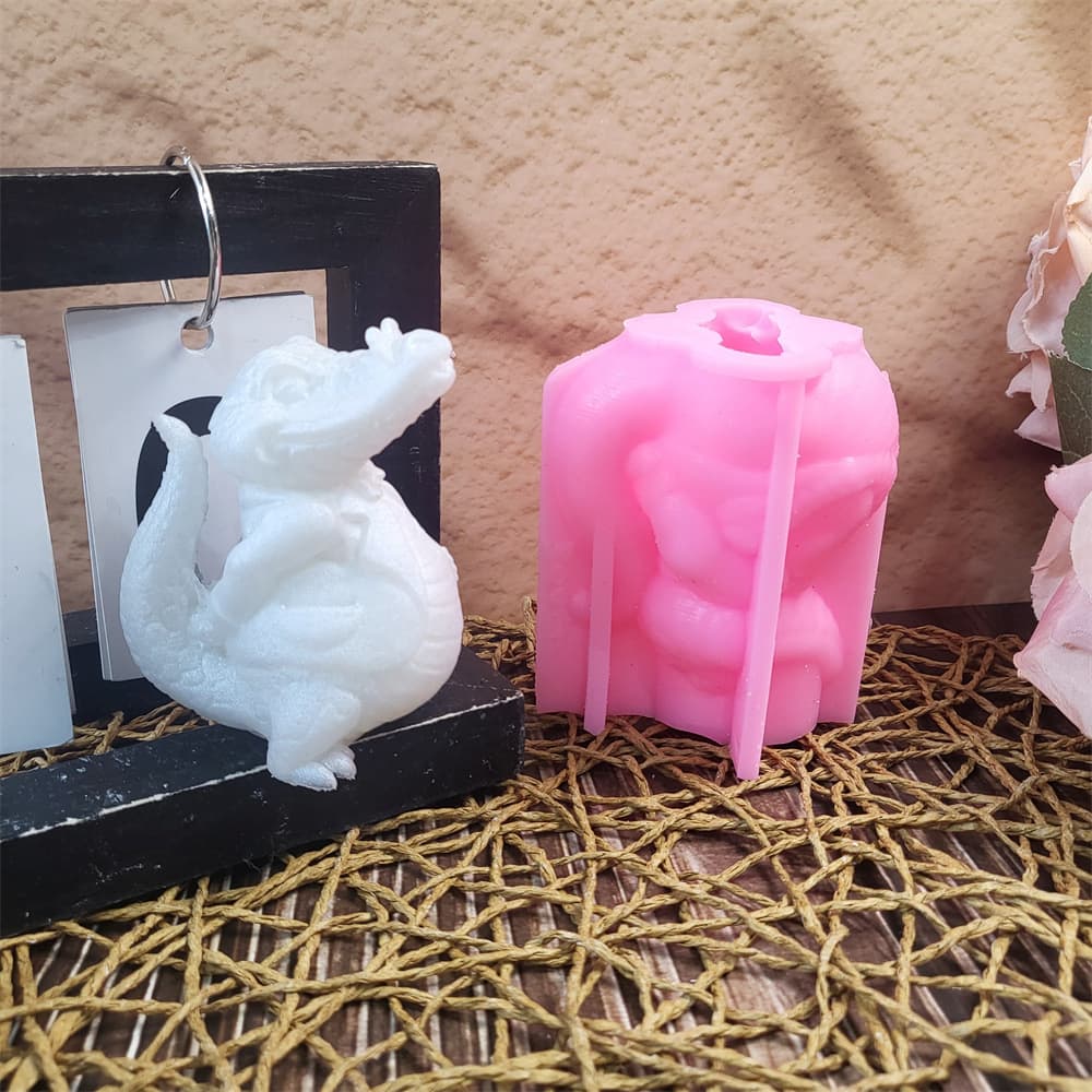 3D Alligator Plaster Candle Mold DIY Plaster Cement Silicone Mold W0417