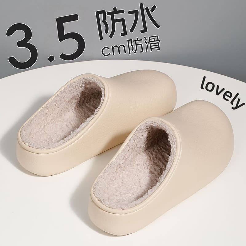Birkenstock cotton slippers for women autumn and winter outer wear 2025 new fashion internet celebrity thick bottom warm plush cotton slippers for women