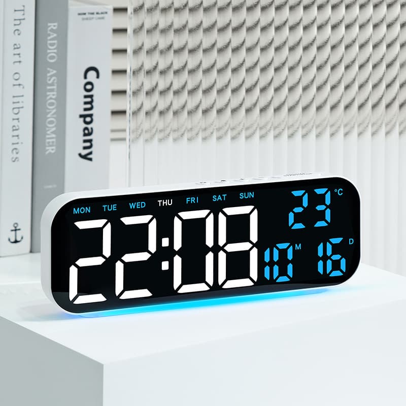 ✅New Home Decor Electronic Clock, Simple Alarm Clock, Multifunctional LED Clock with Multiple Alarms and Ambient Light GH8051