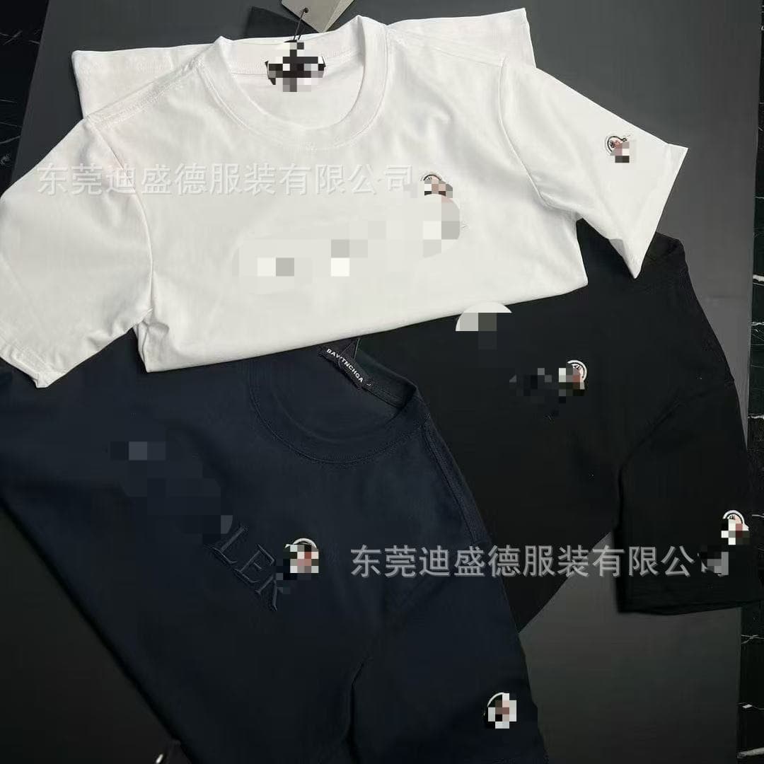 Spring/Autumn New 280g Correct Version Meng Family Embroidery Classic Style Round Neck Loose Casual Plus Size Factory Direct