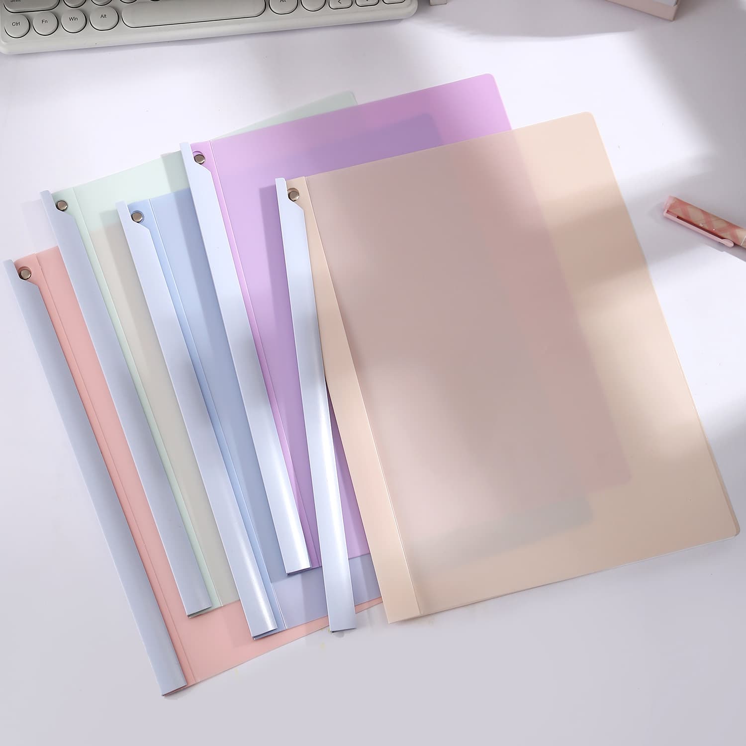 Gradual Color A4 Transparent Waterdrop Report Cover Thick Resume File Folder for Primary and Secondary School Students