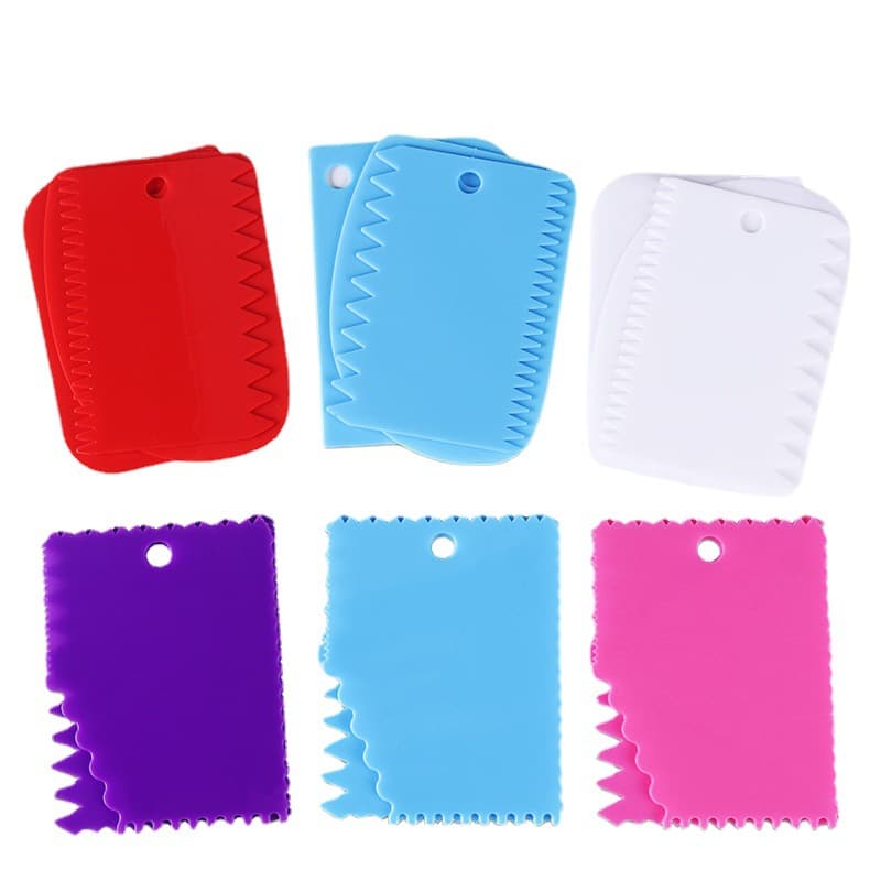 Manufacturer Wholesale Cake Turntable Accessories Scraper Serrated 3-Piece Set Cake Cream Shaping Baking Tool