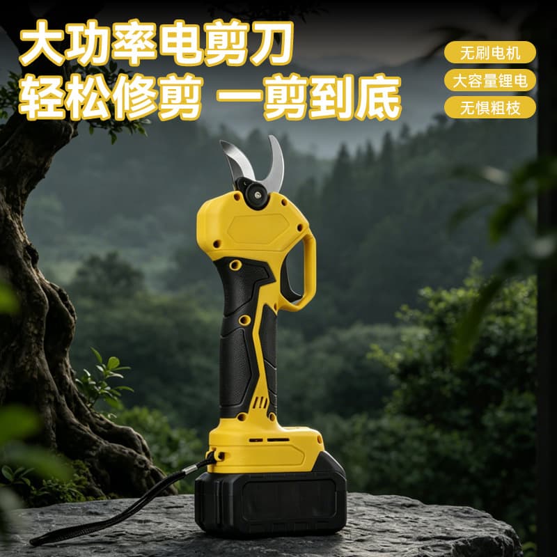 Electric Pruning Shears Handheld Tree Branch Trimmer Garden Scissors Rechargeable Thick Branch Cutter Lithium Battery Scissors