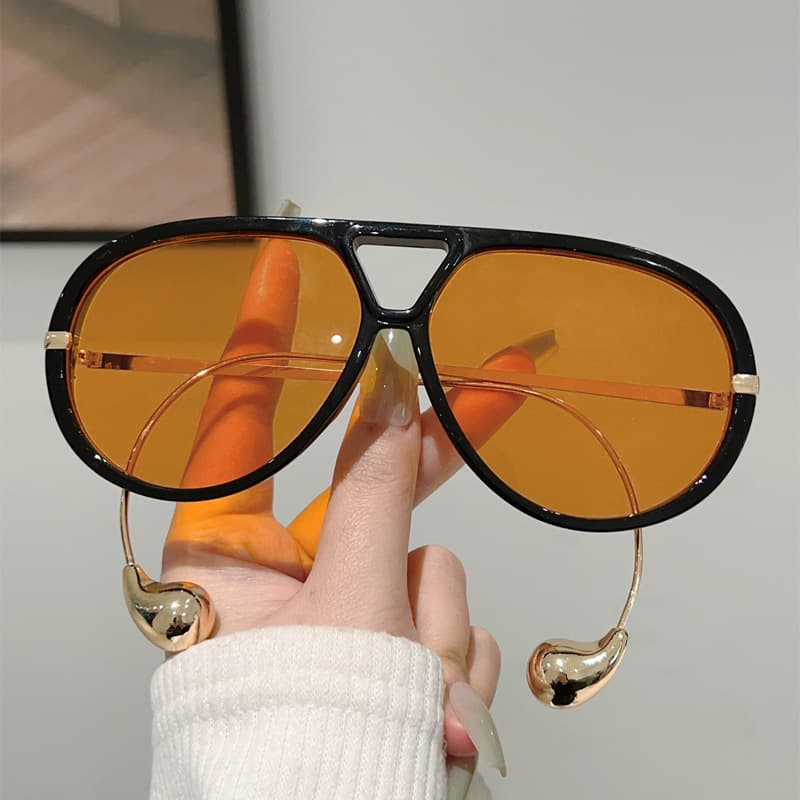 2025 New Cross-Border Double Beam Sunglasses with Built-in Steel Balls, Fashionable Unisex Sunglasses for Men and Women, European and American Personality Sunglasses