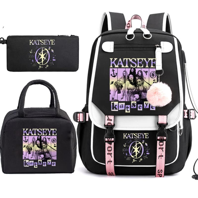 Katseye Music Pencil Case Lunch Bag Backpack 3-Piece Set for Middle School Students Amazon