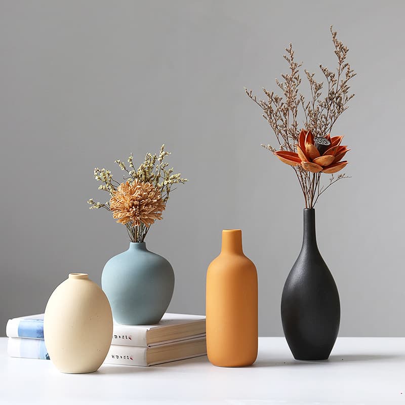 Morandi Vase for Dried Flowers, Living Room TV Cabinet Dining Table Decoration, Ceramic Soft Decoration Ornament