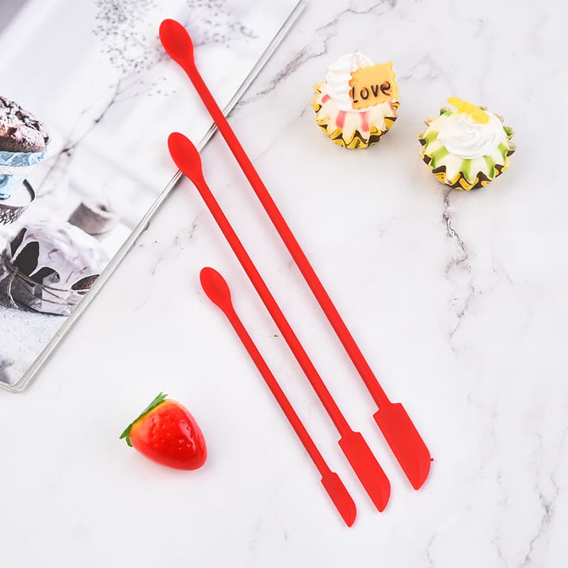 New Creative Silicone Scraper Set with Extended Handle for Cosmetic Bottles, Jam Double-Headed Scraper, Spatula with Long Handle